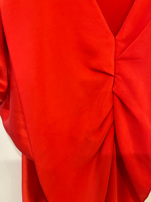 Lanvin Red Silk Shirt and Trousers Set FR 38/40 (UK 10/12)