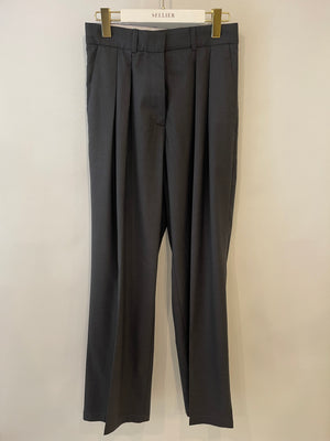 Lesyanebo Dark Grey Wool Tailored Trousers UK 8