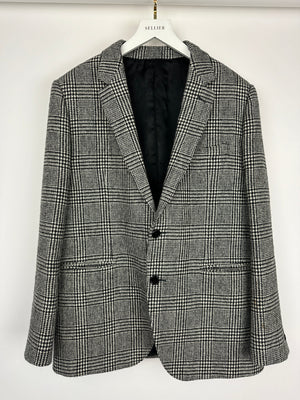 Celine Black & White Menswear Houndstooth Blazer FR 50 (UK 40)