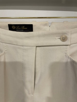 Loro Piana Chalk White Straight Leg Trousers Size IT 46 (UK 14) RRP £1,250