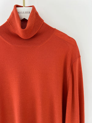 Brunello Cucinelli Orange High-Neck Long Sleeve Jumper Size IT 48 (UK 38)