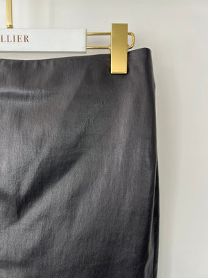 The Row Black Leather Mini Pencil Skirt Size US 2 (UK 6)