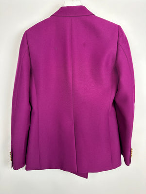 Gucci Purple Double Breasted Blazer With Gold Button Detail Size IT 40 (UK 8)