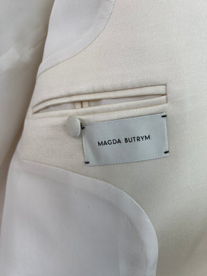 Magda Butrym Silk Ivory Suit Jacket and Toruser Set Size FR 36 (UK 8)