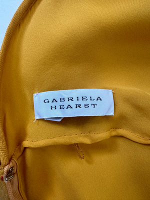 Gabriela Hearst Yellow Brigita Cashmere & Silk Blend Maxi Dress With Stitch Detailing