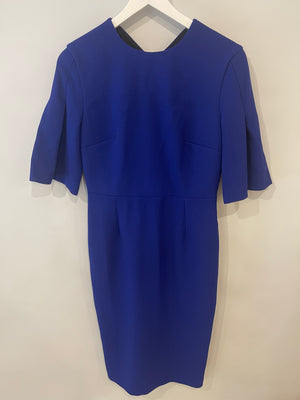 Roland Mouret Electric Blue Short-Sleeve Midi Dress Size FR 38 (UK 10)