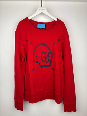 Gucci Menswear Red GG Ghost Long Sleeve Jumper Size L (EU 50)