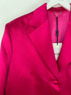 Magda Butrym Hot Pink Silk Single-Breasted Blazer FR 38 (UK 10)