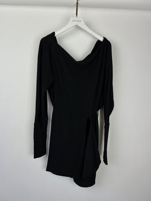 Khaite Black Lanie Cut Out Long-Sleeve Jersey Top Size S (UK 8)