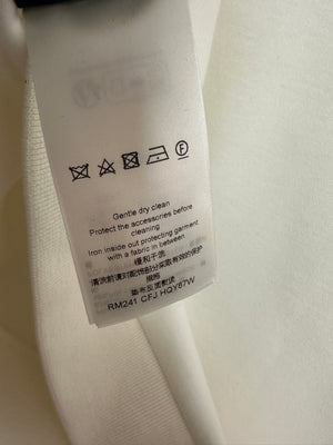 Louis Vuitton White Cotton Hoodie With Logo Embroidery and Pearl Detail Size XL RRP £1,040