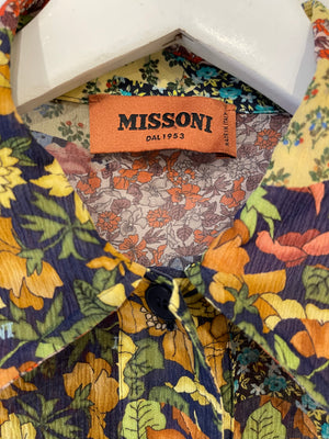 Missoni Multicolour Floral Silk Shirt Size IT 38 (UK 6)