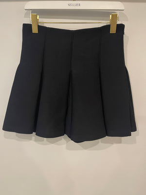 Christian Dior Black Mini Pleated Wool Skorts Size FR 38 (UK 10)