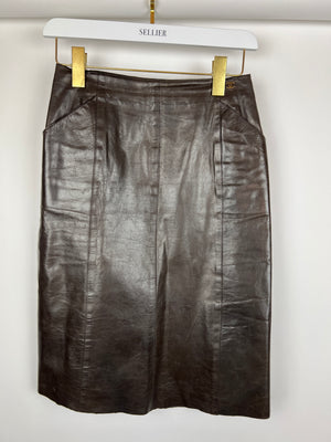 Chanel 02/A Leather Jacket and Pencil Skirt Set Size FR 38 (UK 10)