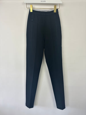 Balenciaga Black Leggings With Zip Pockets and Elasticated Logo Waistband Size FR 34 (UK 6)