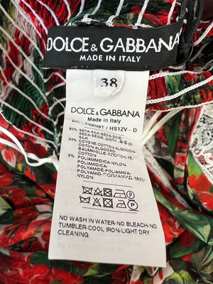 Dolce & Gabbana Red Maxi Floral Lace Tiered Dress Size IT 38 (UK 6)