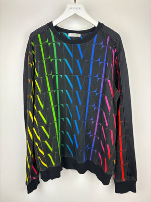 Valentino Multi-Colour "VLTN" Long Sleeve Jumper Size M (EU 48)