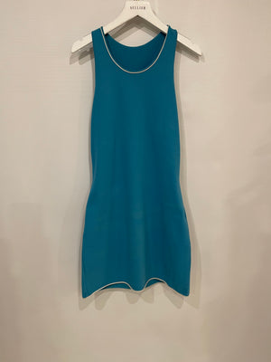 Chanel Baby Blue Sleeveless Mini Dress with CC Logo Size FR 38 (UK 10)