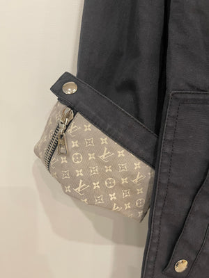 Louis Vuitton Navy and Grey Monogram Rain Coat with Pocket Details Size FR 40 (UK 12)