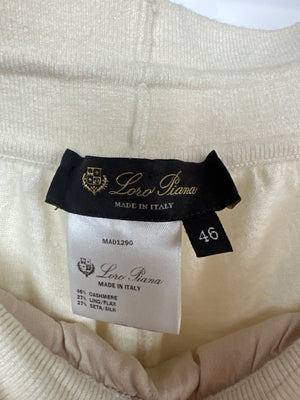 Loro Piana Cream Cashmere Blend Joggers Size IT 46 (UK 14)