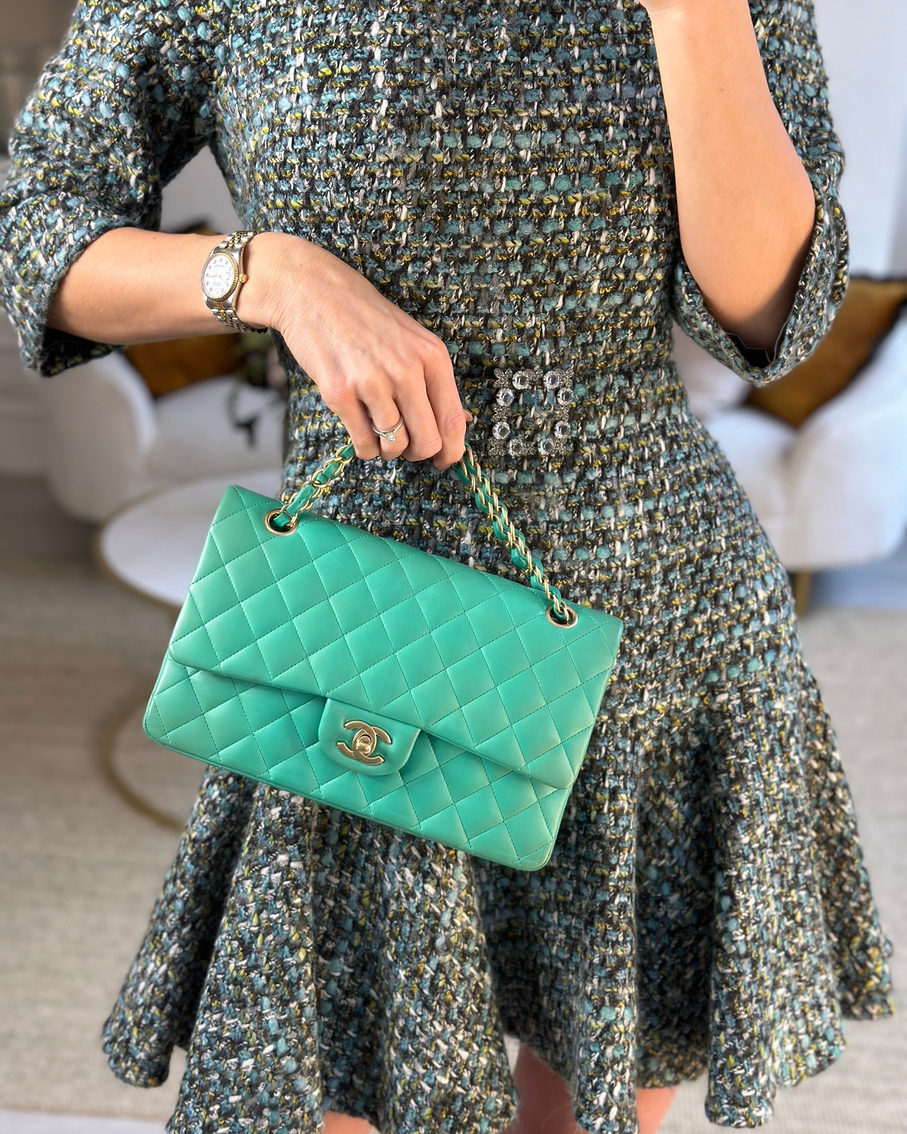 Chanel emerald sale green bag