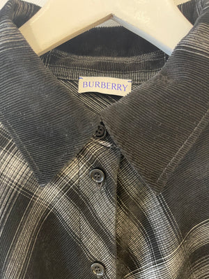 Burberry Black and White Checked Velvet Shirt IT 40 (UK 8)