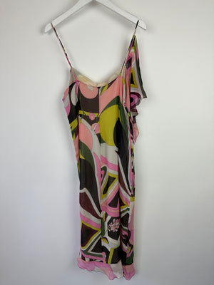 Emilio Pucci Pink Printed Chiffon Midi Dress IT 42 (UK 10)