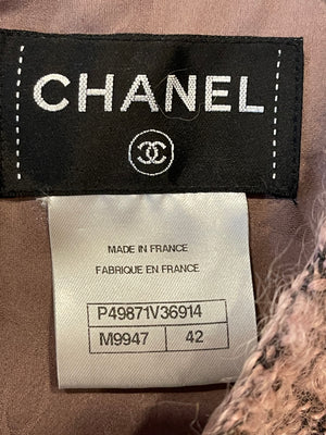 Chanel Pink and Black Dress with Button Details Size FR 42 (UK 14)