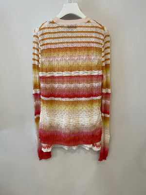 Missoni Pink, Yellow, White Cardigan and Sleeveless Top Set Size IT 40 (UK 8)