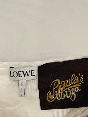 Loewe X Paula's Ibiza White Linen Strappy Mini Skirt Size FR 36 (UK 8) RRP £1,100