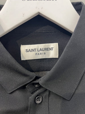 Saint Laurent Black Long-sleeve Silk Crepe Shirt Size FR 36 (UK 8)