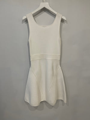 Chanel White Sleeveless Mini Dress with CC Button Detail Size FR 40 (UK 12)