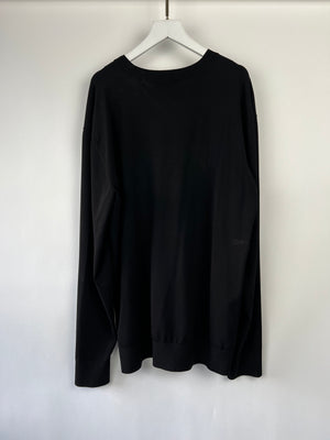 Dolce & Gabbana Black Knitted Long Sleeve Jumper with DG Crystal Logo Detail IT 50 (UK 18)