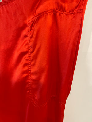 Lanvin Red Silk Shirt and Trousers Set FR 38/40 (UK 10/12)