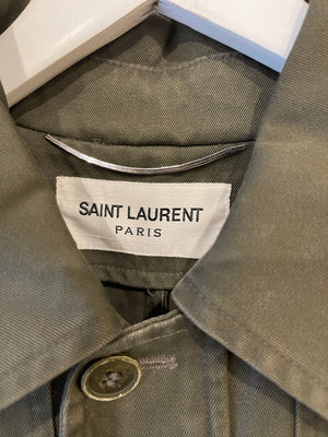 Saint Laurent Khaki Cape Jacket with Pocket Detail One size