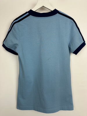 Gucci X Adidas Light Blue Logo V Neck T-Shirt Size IT M (UK 10)