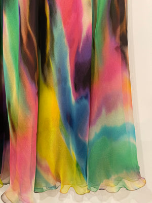 Dolce & Gabbana Multicolour Tie-Dye Silk Mini Sleeveless Dress Size IT 44 (UK 12)