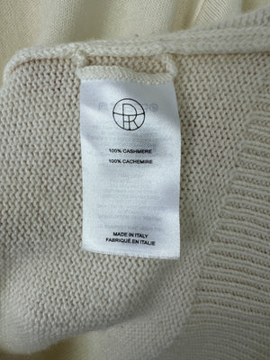 The Row Ivory Crewneck Oversize Cashmere Knit Jumper Size XS (UK 6-8)