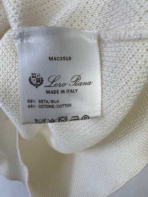 Loro Piana White Knitted Short Sleeve T-Shirt Size IT 38 (UK 6)