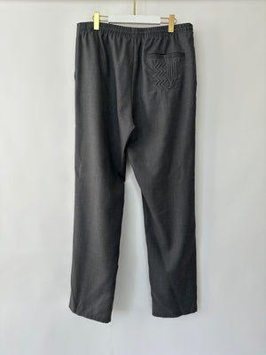 Louis Vuitton Grey Tailored Menswear Wool Trousers With Logo Embroidery Detail Size FR 46 (L)