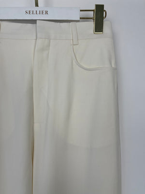 Jacquemus "Le Splash" Cream Long Trousers Size FR 36 (UK 8)