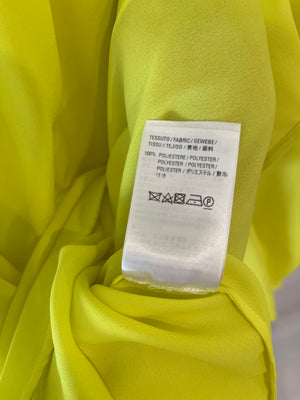 Balenciaga Neon Yellow Short-Sleeve Shirt with Bow Detail Size FR 38 (UK 10)