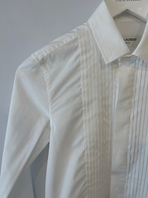 Saint Laurent White Long-Sleeve Button-Up Shirt Size FR 34 (UK 6)