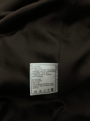 Chanel 98A Brown Cashmere Coat With Shoulder Pads and Pocket Details FR 42 (UK 14)