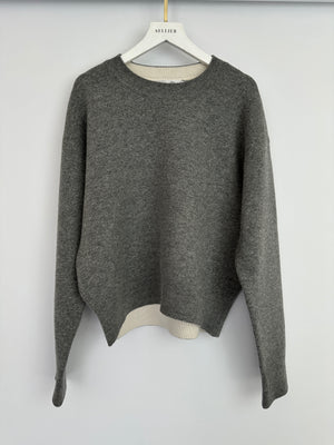 Christian Dior Grey Cashmere J'adior Sweater with Logo Detail Size FR 36 (UK 8) RRP £1700