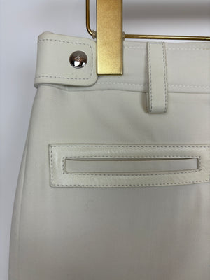 Tom Ford Cream Mini Skirt With Leather Belt Trim Size FR 36 (UK 6)