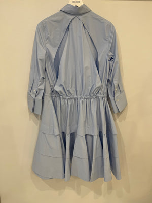 Alaïa Blue Long Sleeve Midi Dress with Back Cut Detail Size FR 36 (UK 8)