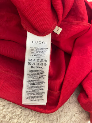 Gucci Red GG Logo-Embossed High-Neck Jersey Mini Dress Size M (UK 10) RRP £1,000