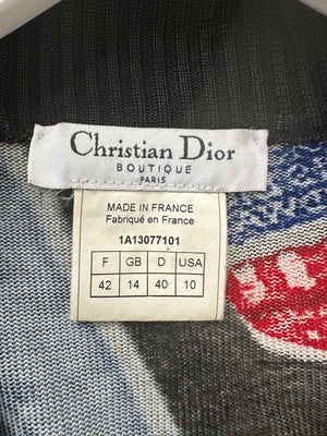 Christian Dior by John Galliano Fall 2001 Miss Diorella Triomphe L'Oeil Jacket Size 42 (UK 14)