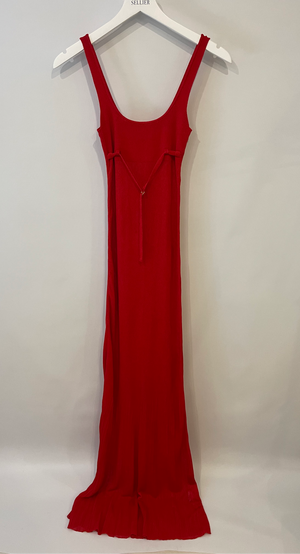 Jacquemus Red La Robe Maille Maxi Dress Size FR 36 (UK 8)