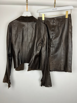 Chanel 02/A Leather Jacket and Pencil Skirt Set Size FR 38 (UK 10)